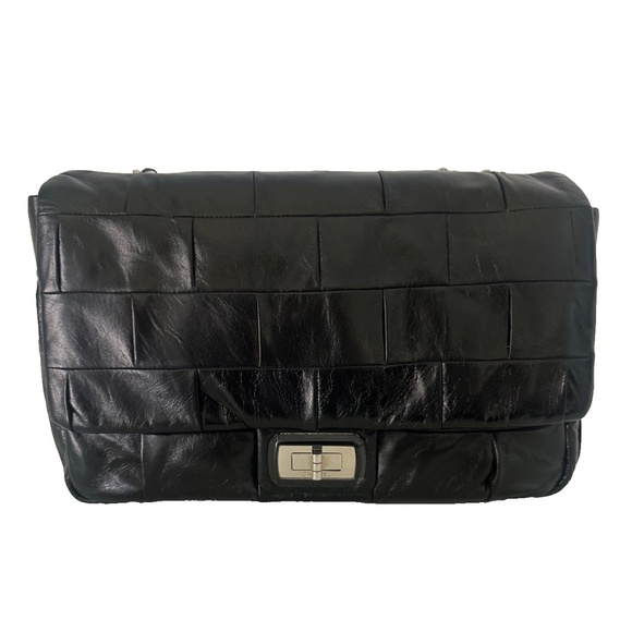 New Chanel Classic 227 Patchwork Reissue 2.55 Black Leather Flap Bag - Picture 8 of 10